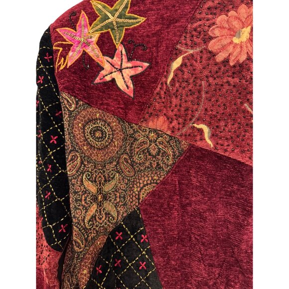 Vintage Indigo Moon Patchwork Jacket XS Rayon Polyester Blend - Picture 4 of 4